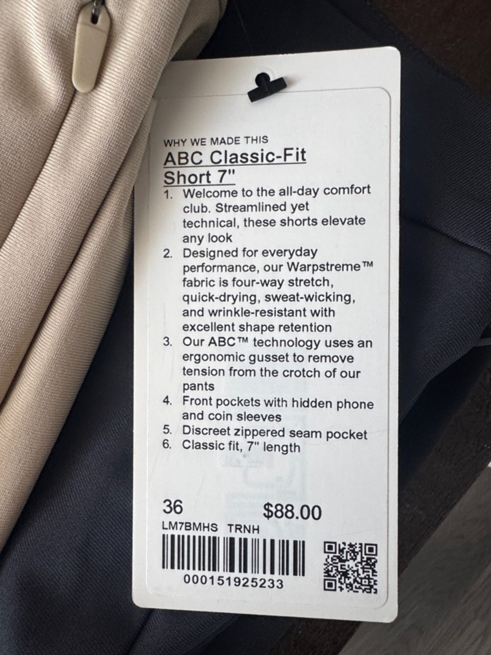 NWT Lululemon Men’s ABC Classic Fit Short 7” - Picture 5 of 5